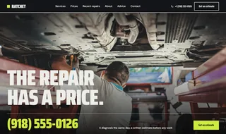 Dark workshop look – sample for an auto repair shop