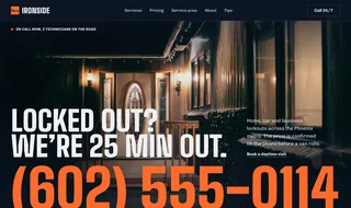 Dark look with a 24/7 line – sample for a locksmith